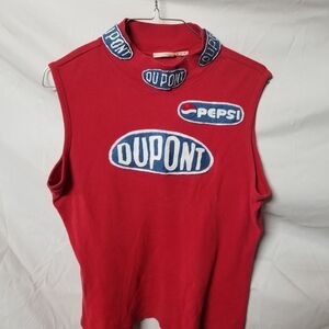 Red Sleeveless Logo Tank Top